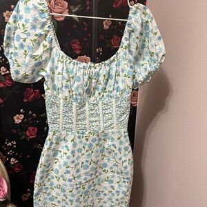 Floral Puff Sleeve Mini Dress